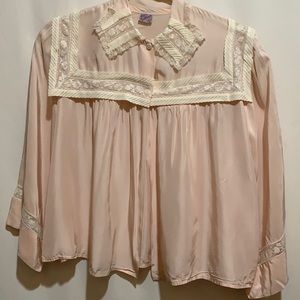 VINTAGE DORA GOTTLIEB BED JACKET 1940’s SZM PINK